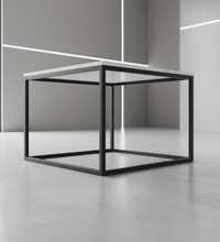 Table Basse Rectangulaire – Décor Marbre avec Piètement Métal Noir (MABLE) - Avenue des Soldes