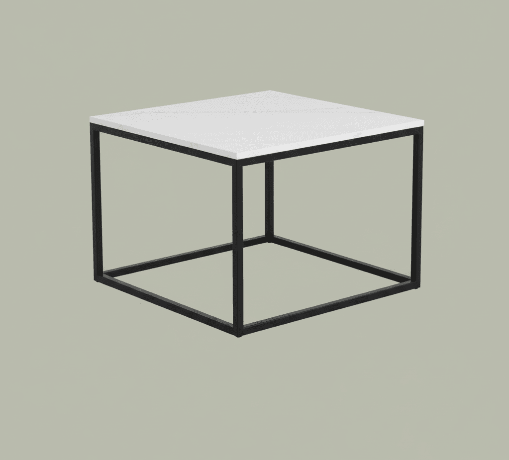 Table Basse Rectangulaire – Décor Marbre avec Piètement Métal Noir (MABLE) - Avenue des Soldes
