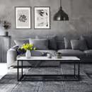 Table Basse Rectangulaire – Décor Marbre avec Piètement Métal Noir (MABLE) - Avenue des Soldes