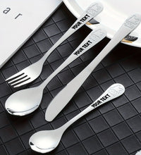 Set de couverts personnalisés 4 pièces en acier inoxydable 304 – Gravure du prénom avec adorable motif ours – Comprend couteau, fourchette, cuillère et petite cuillère - Avenue des Soldes
