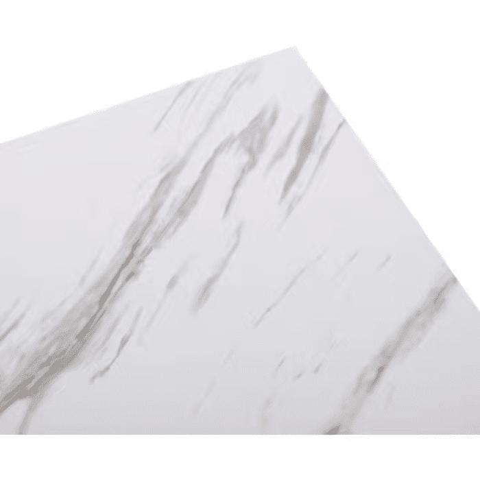 Table Basse Rectangulaire – Décor Marbre avec Piètement Métal Noir (MABLE) - Avenue des Soldes