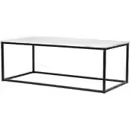 Table Basse Rectangulaire – Décor Marbre avec Piètement Métal Noir (MABLE) - Avenue des Soldes