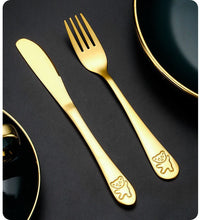 Set de couverts personnalisés 4 pièces en acier inoxydable 304 – Gravure du prénom avec adorable motif ours – Comprend couteau, fourchette, cuillère et petite cuillère - Avenue des Soldes